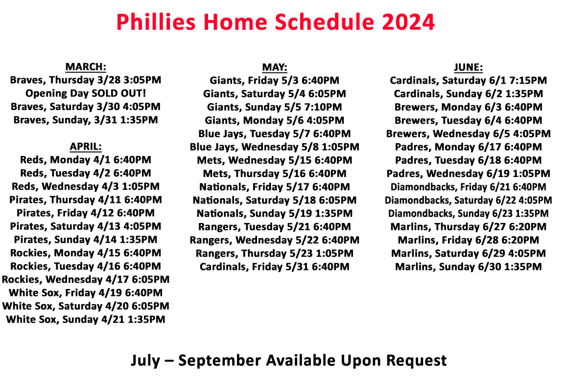 philadelphia phillies schedule